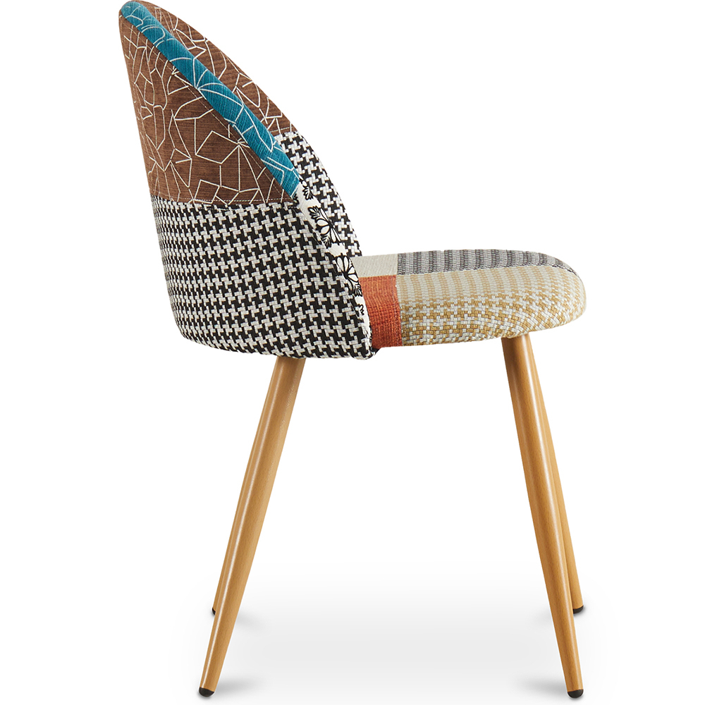 Silla de Comedor Tapizada Patchwork Vintage Escandinava - Bennett Amy