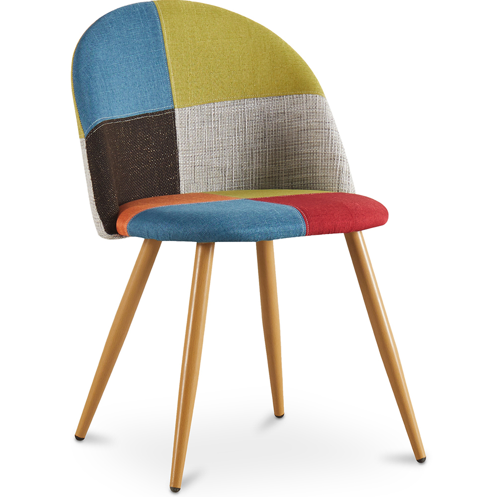 Silla de Comedor Vintage Tapizada Patchwork diseño Escandinava - Bennett Fiona