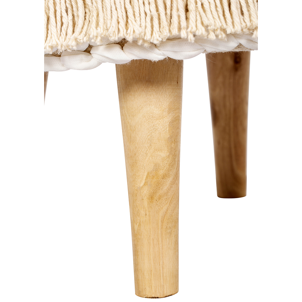Taburete Puff Estilo Boho Bali en Madera y Algodón - Isabella Bali