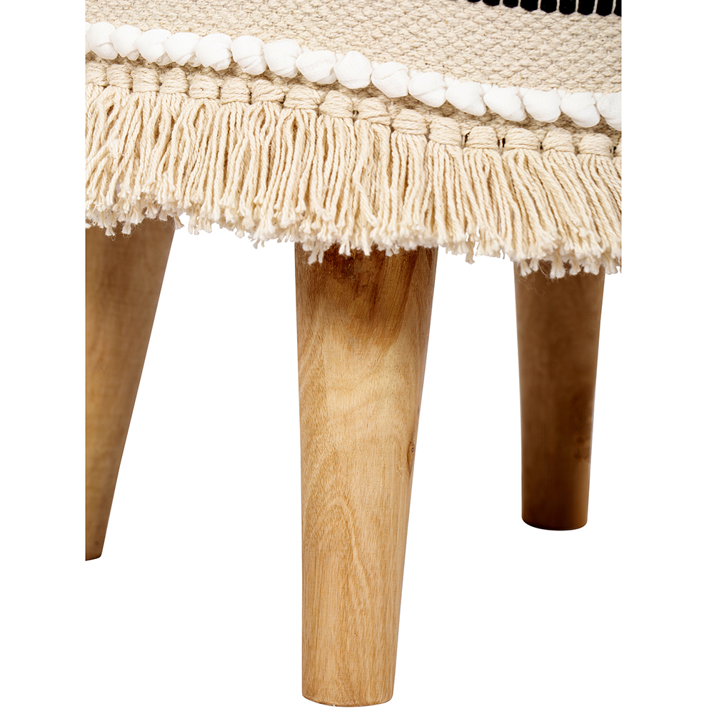 Taburete Puff Estilo Boho Bali en Madera y Algodón - Jessie Bali