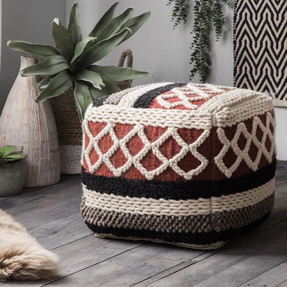 Puff Cuadrado Estilo Boho Bali en Algodón - Munbay Bali