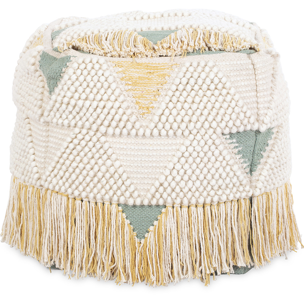 Puff Cuadrado Estilo Boho Bali en Algodón y lana- - Janet Bali