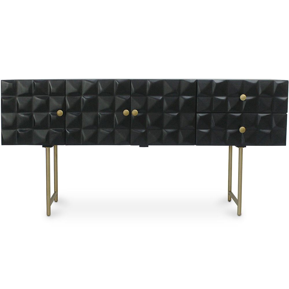 Consola de Madera - Aparador de Diseño Vintage - Negro - Fros